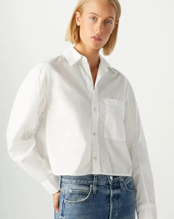 Shirts + Tops | AMO Ruth Crop Shirt White