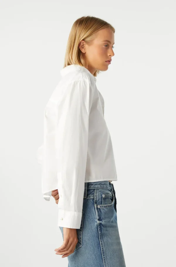 Shirts + Tops | AMO Ruth Crop Shirt White