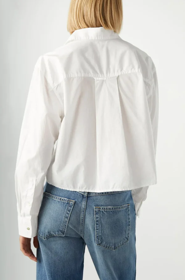 Shirts + Tops | AMO Ruth Crop Shirt White