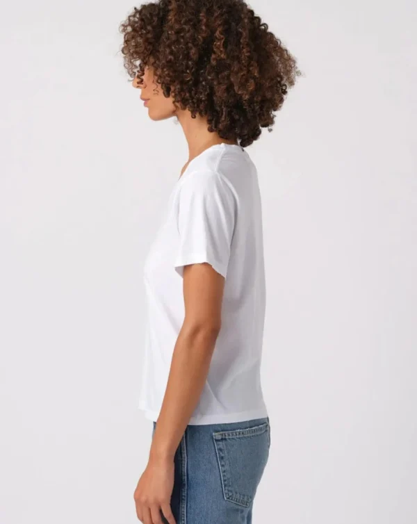 Tanks + Tees | AMO Sweetness V Neck White