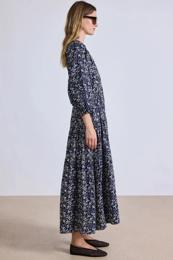 Dresses | Apiece Apart Luminile Tier Maxi Mira Floral Navy