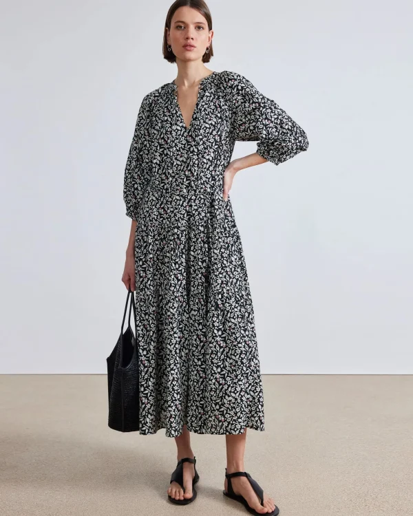 Dresses | Apiece Apart Luminile Tier Maxi Tiny Flowers Stamp