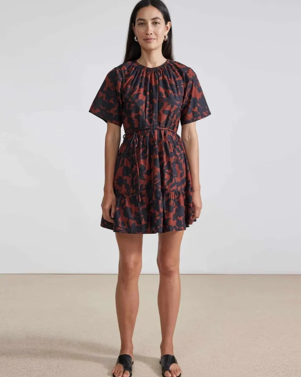 Dresses | Apiece Apart Saara Tiered Mini Dress Deep Botanic