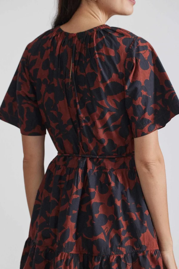 Dresses | Apiece Apart Saara Tiered Mini Dress Deep Botanic