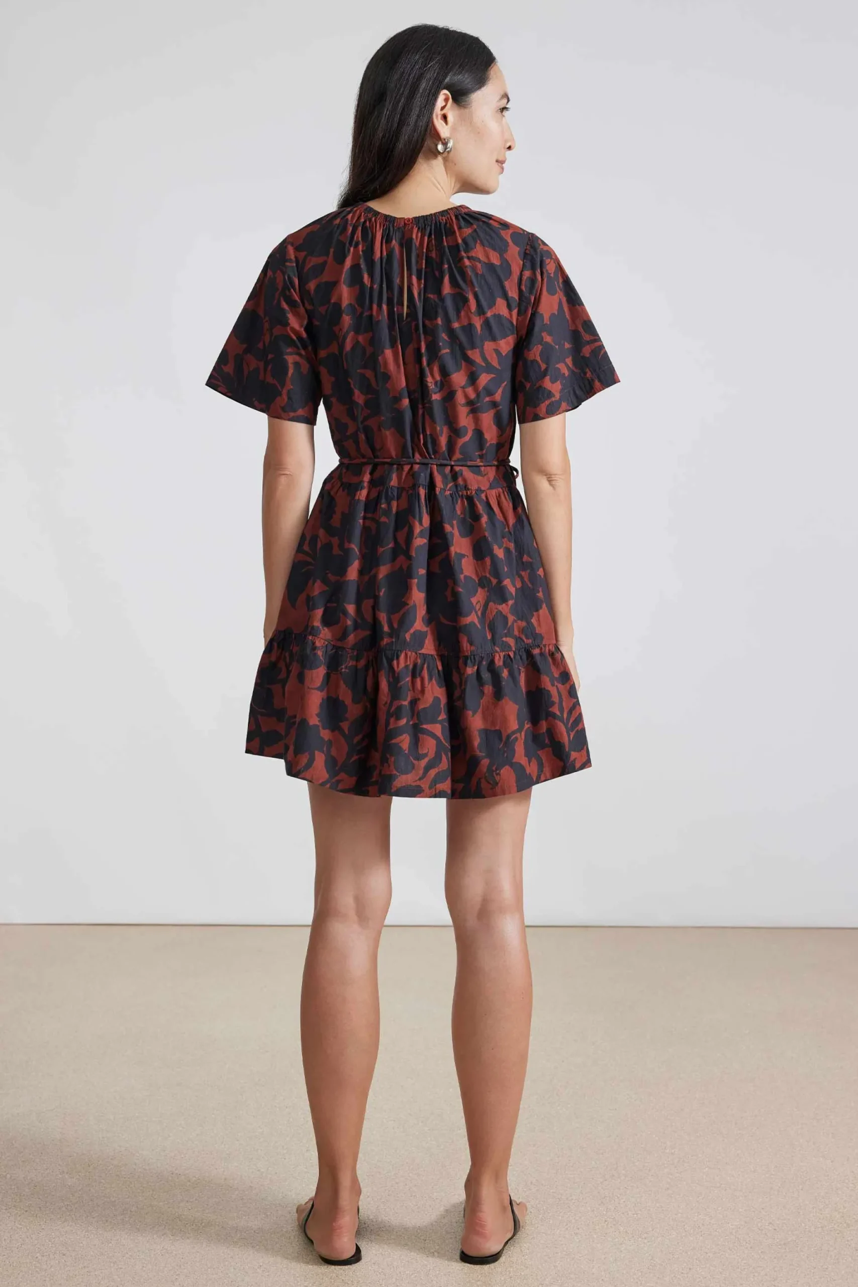apiece_apart_saara_tiered_3.webp Dresses | Apiece Apart Saara Tiered Mini Dress Deep Botanic