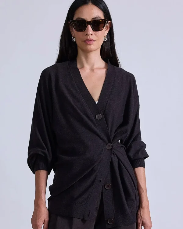 Sweaters | Apiece Apart Tissue Weight Cardigan Deep Espresso