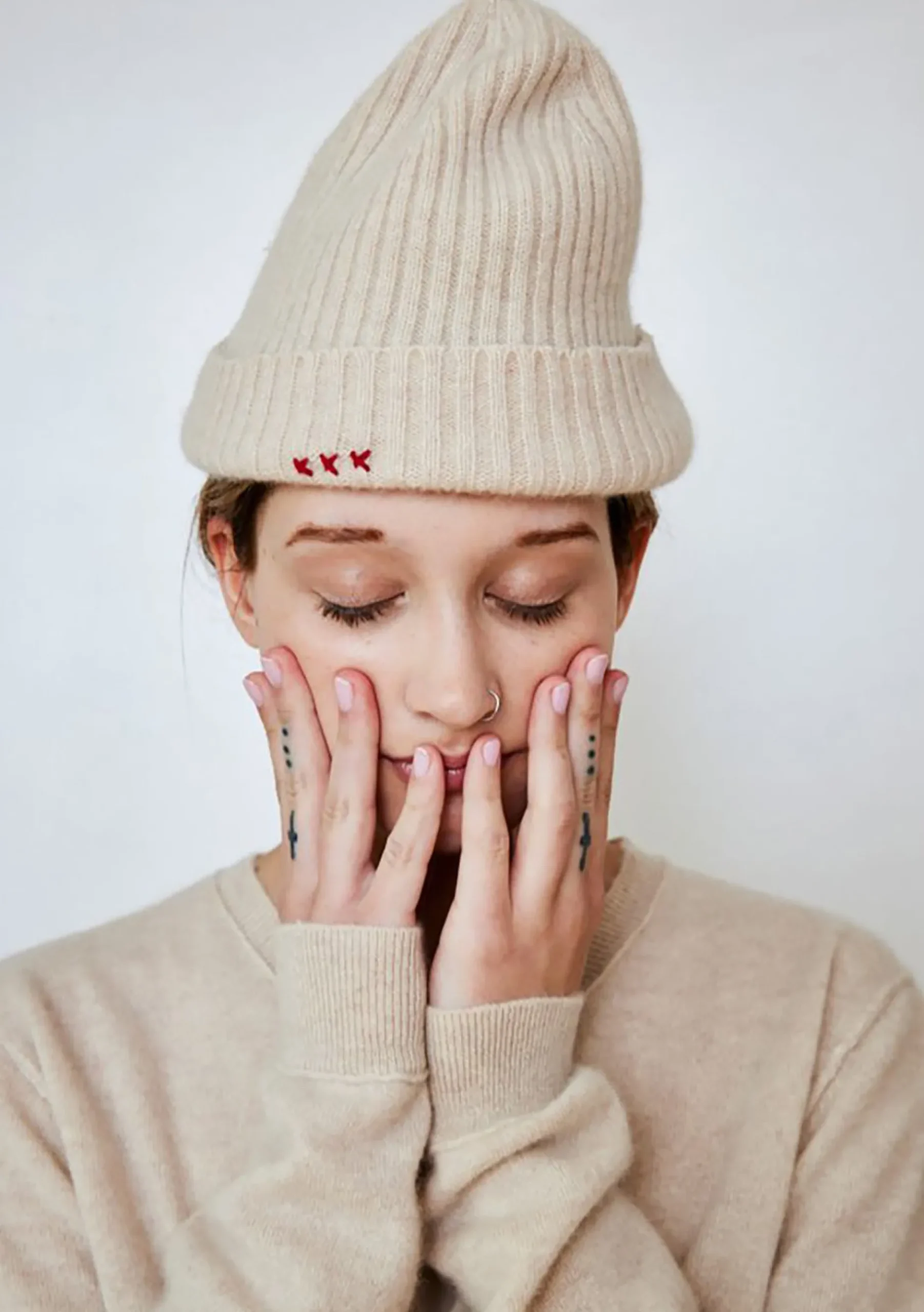 brazeau_tricot_cashmere_k_1.webp Hats | Brazeau Tricot Cashmere Knit Cap Tea Dip
