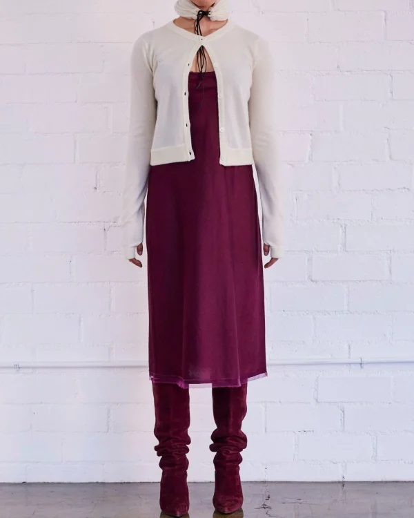 Dresses | Brazeau Tricot Classic Slip Dress Wine
