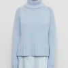 Sweaters | Brazeau Tricot Rib Mock Pullover Chambray