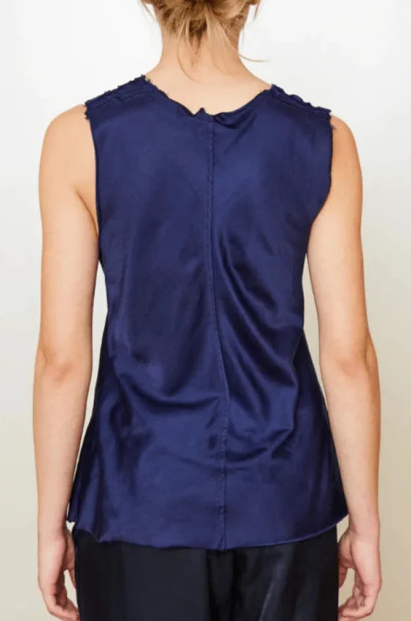 Shirts + Tops | Brazeau Tricot Ribbon Tank Cut Tee Sapphire