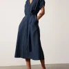 Dresses | Brochu Walker Fia Belted Navy Pinstripe Dress