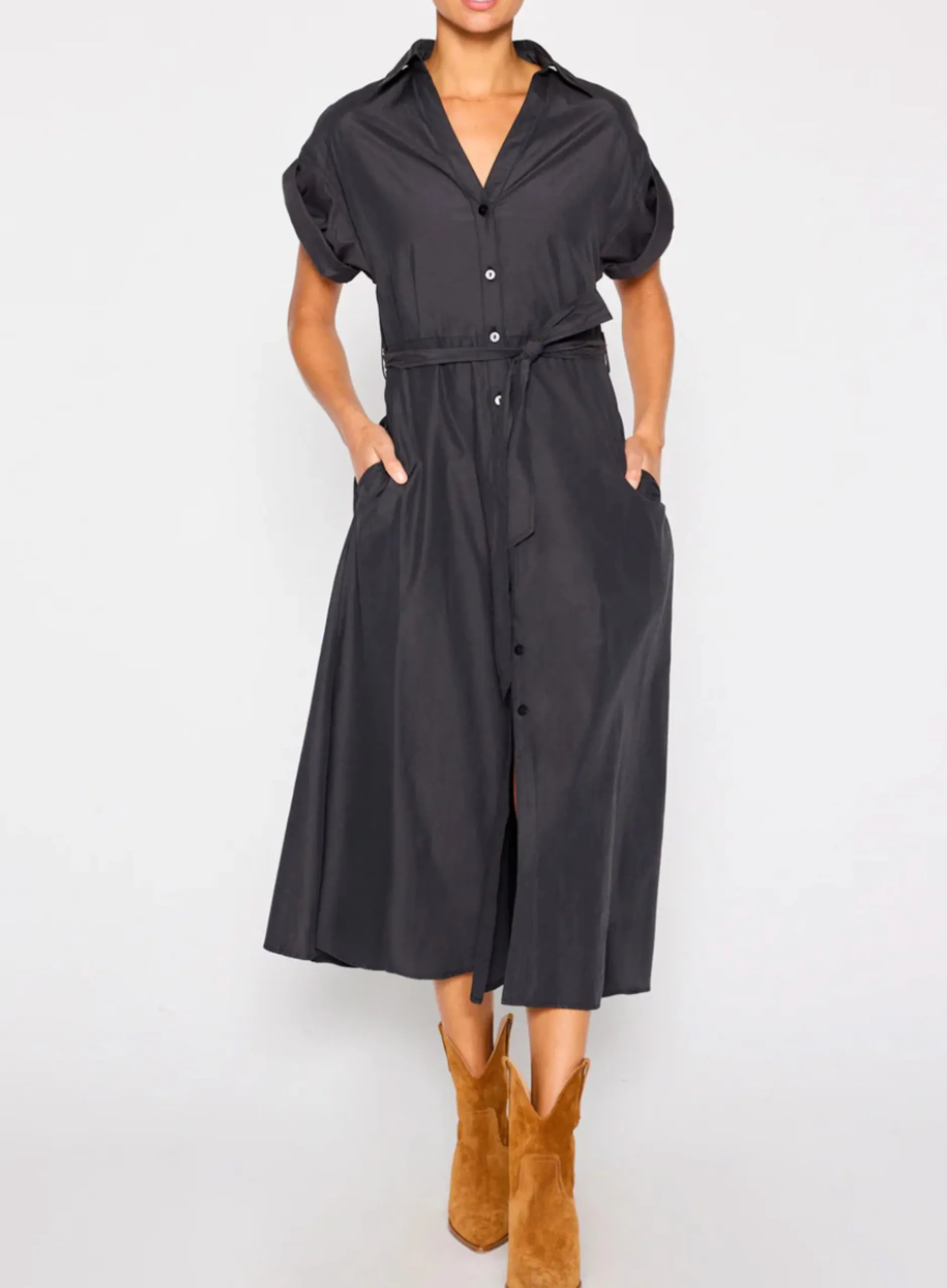brochu_walker_fia_belted__2-2.webp Dresses | Brochu Walker Fia Belted Dress Washed Black
