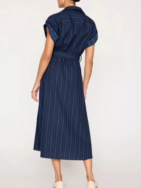 Dresses | Brochu Walker Fia Belted Navy Pinstripe Dress