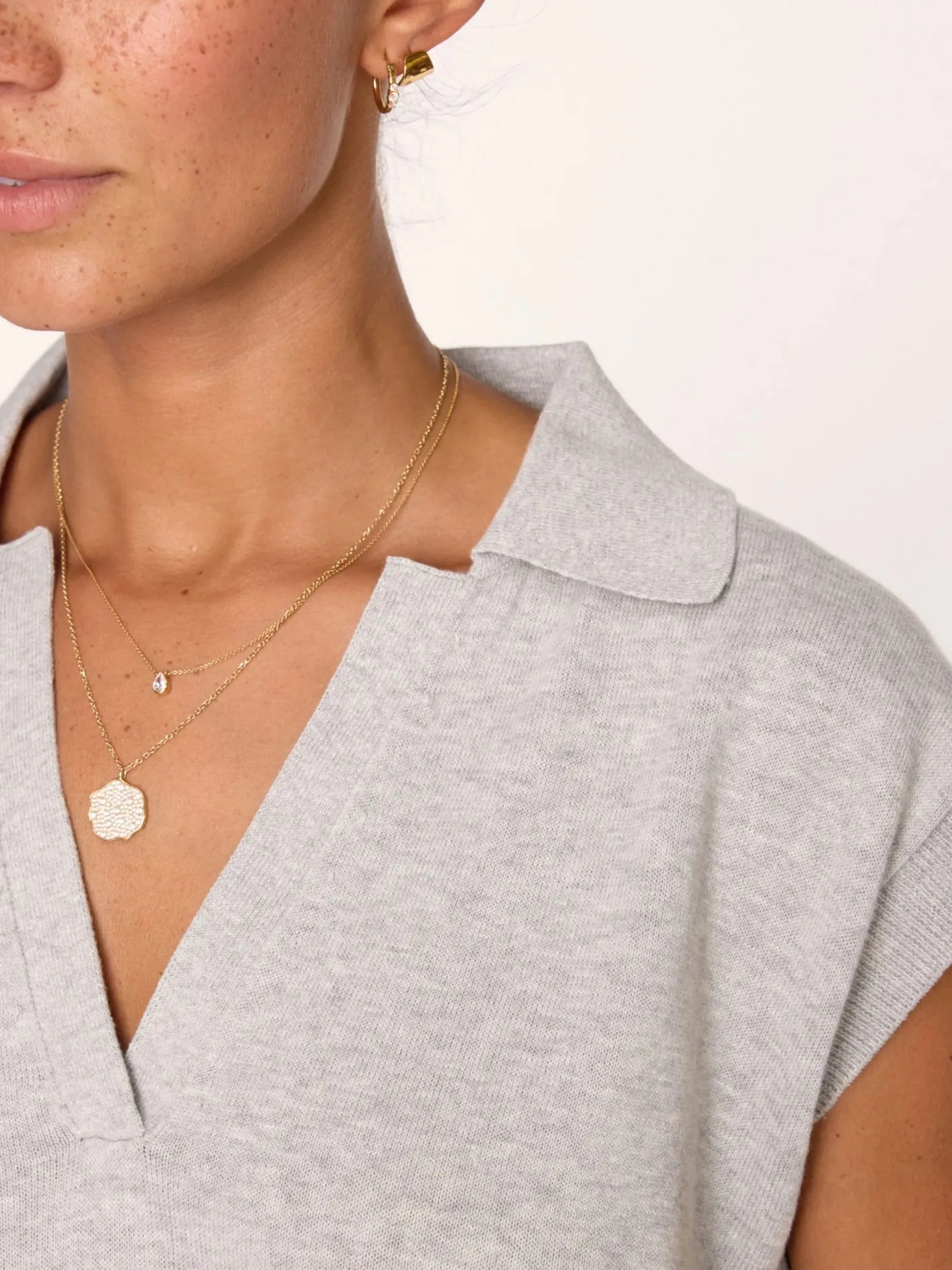 brochu_walker_jaia_polo_l_3.webp Shirts + Tops | Brochu Walker Jaia Polo Looker Grey Melange