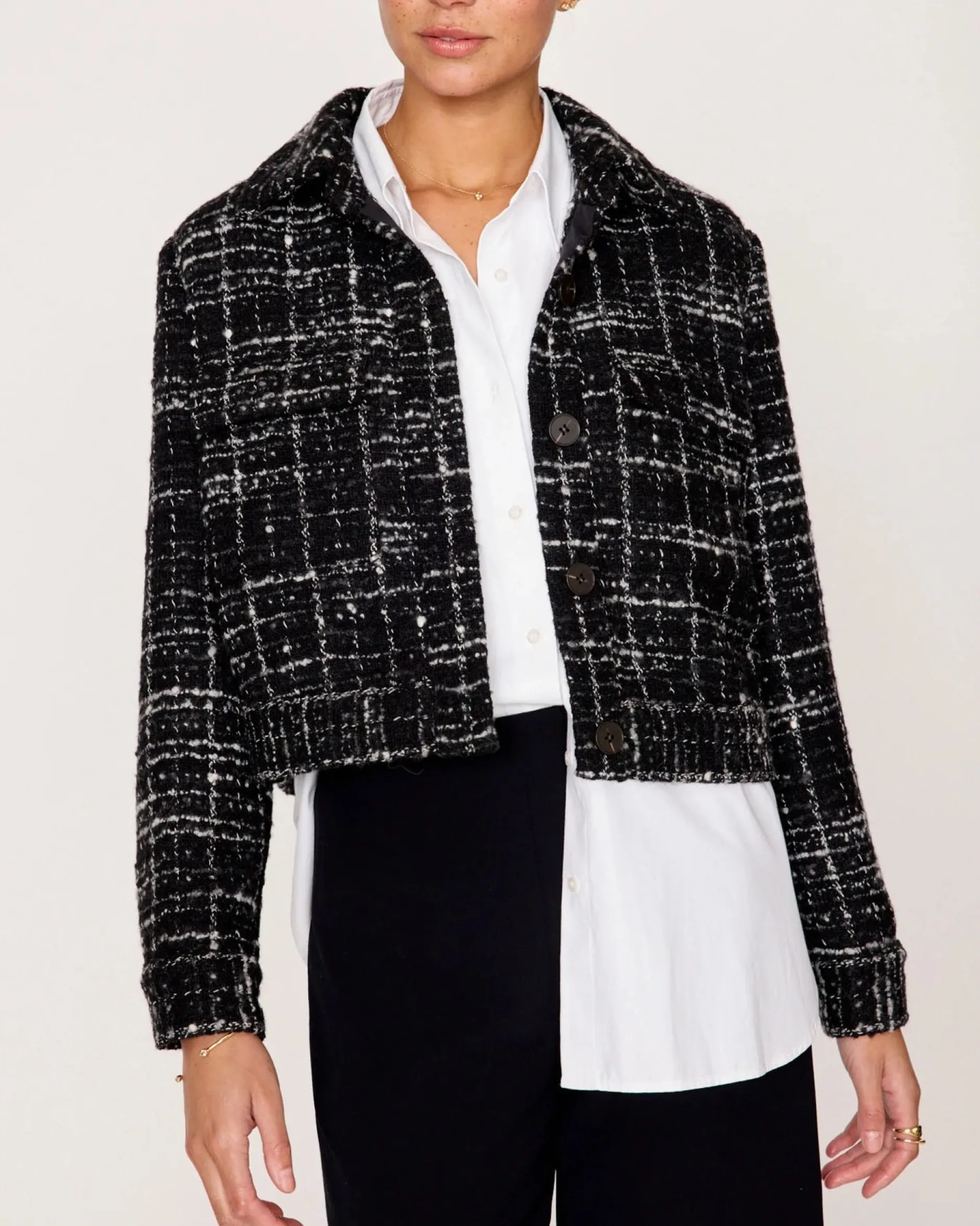 brochu_walker_tweed_cropp_0.webp Outerwear | Brochu Walker Tweed Cropped Jacket Black + White