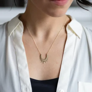Jewelry | Carolyn Keys Luz Brass Necklace