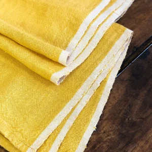 Linens | Thistle Hill Chunky Linen Mustard Towels Set of 2
