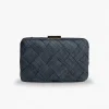 Bags | Thistle Hill Cosette Woven Straw Clutch Black