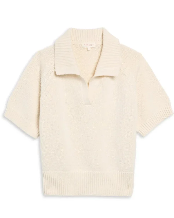 Shirts + Tops | Demylee Aviana Polo Cotton Top Off White