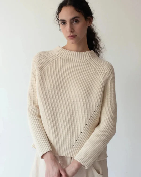 Sweaters | Demylee Daphne Washed Cotton Sweater Off White