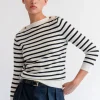 Sweaters | Demylee Jamie Stripe Cashmere Sweater Ivory + Black