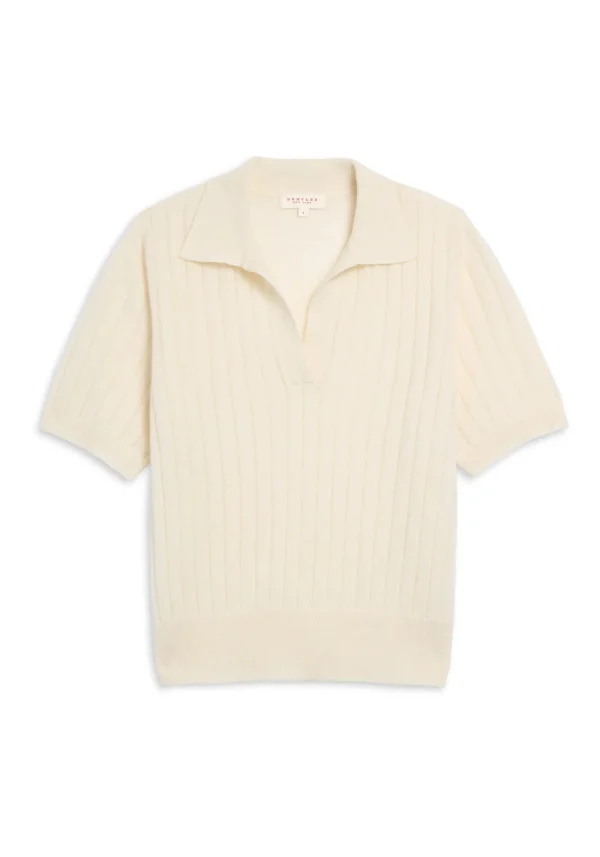 Sweaters | Shirts + Tops | Demylee Skylar Polo Cashmere Top Ivory