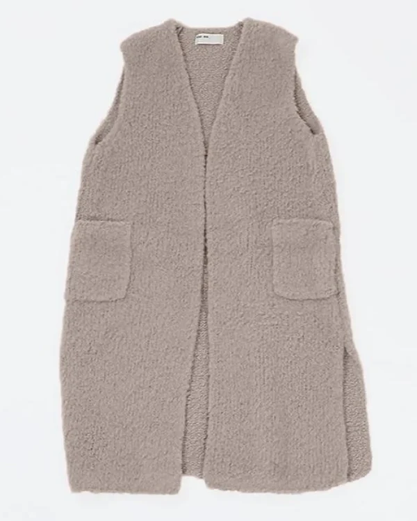 Sweaters | Evam Eva Boa Long Vest Grege