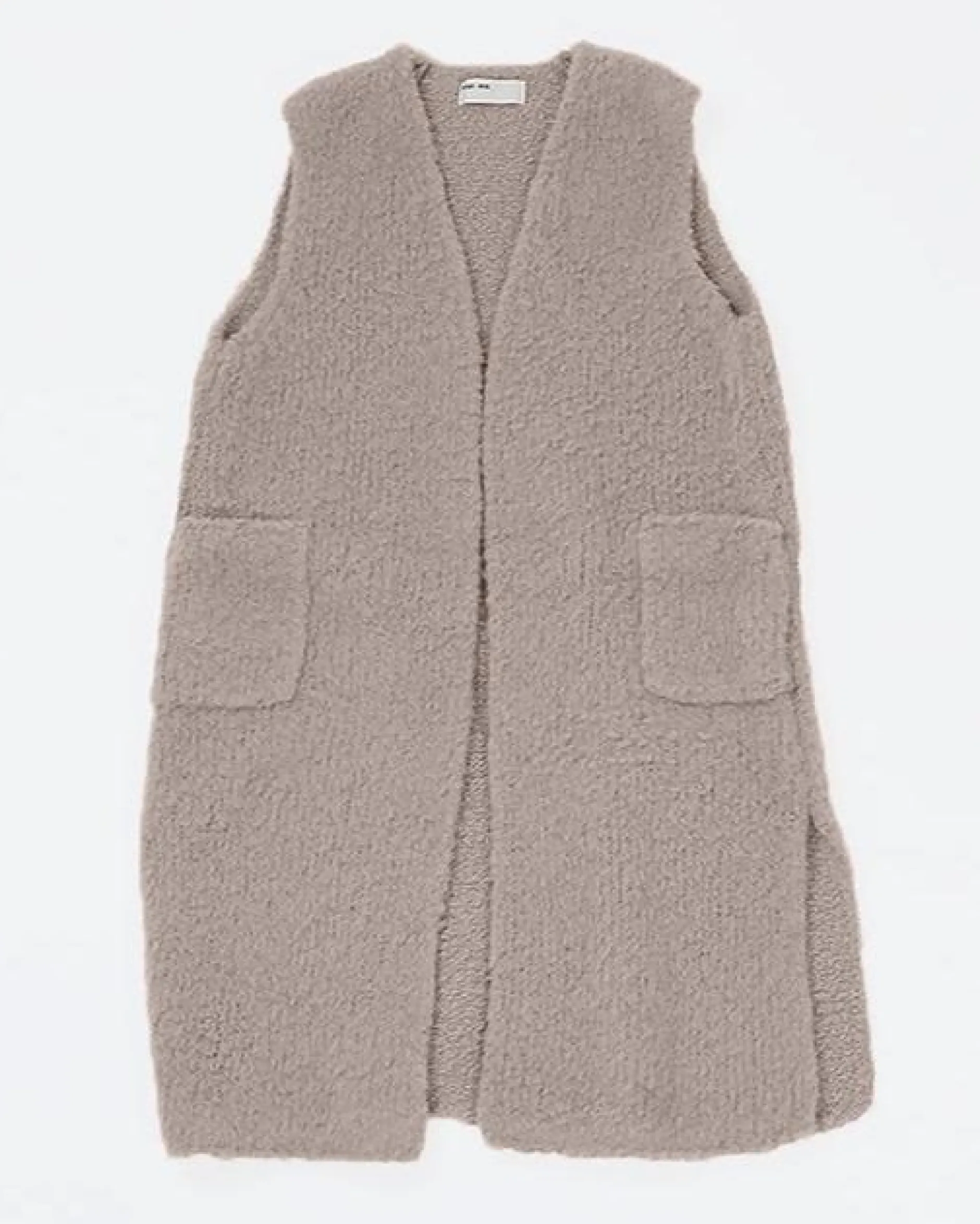 evam_eva_boa_long_vest_gr_0.webp Sweaters | Evam Eva Boa Long Vest Grege