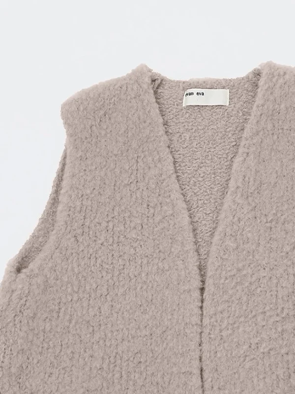 Sweaters | Evam Eva Boa Long Vest Grege