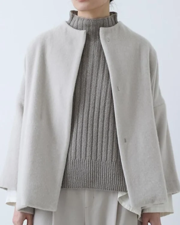 Outerwear | Evam Eva Cashmere Short Coat Grege