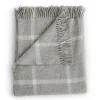 Throws | Evangeline 100% Merino Lambswool Throw Windowpane Fog