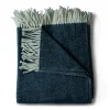 Throws | Evangeline Cotton Herringbone Throw Deep Blue