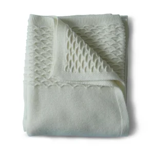 Throws | Evangeline Linen Scalloped Knit Throw Pearl