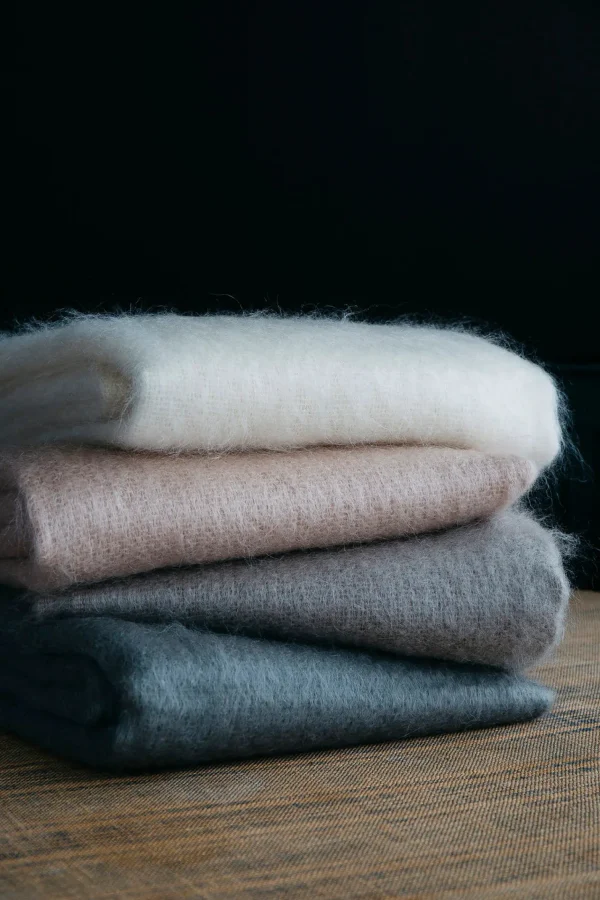Throws | Evangeline Linens Mohair Throw Dawn