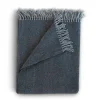 Throws | Evangeline Merino Herringbone Throw Midnight