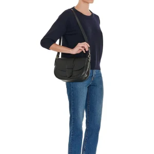 Bags | Il Bisonte Fausta Medium Crossbody Black with Brass Hardware