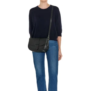 Bags | Il Bisonte Fausta Medium Crossbody Black with Brass Hardware