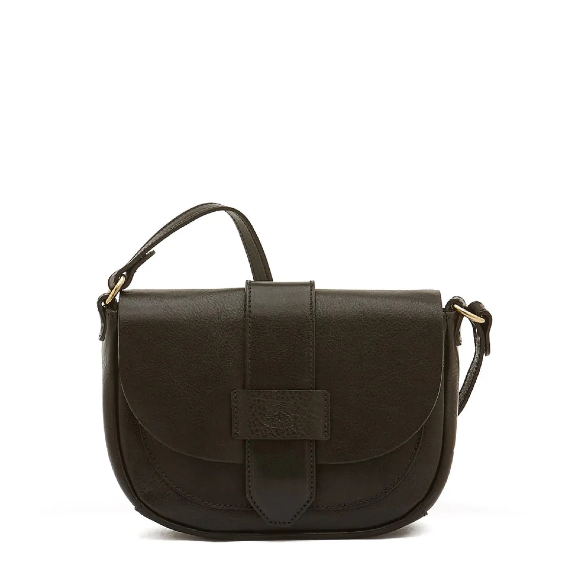 fausta_small_crossbody_bl_0.webp Bags | Il Bisonte Fausta Small Crossbody Black with Brass Hardware