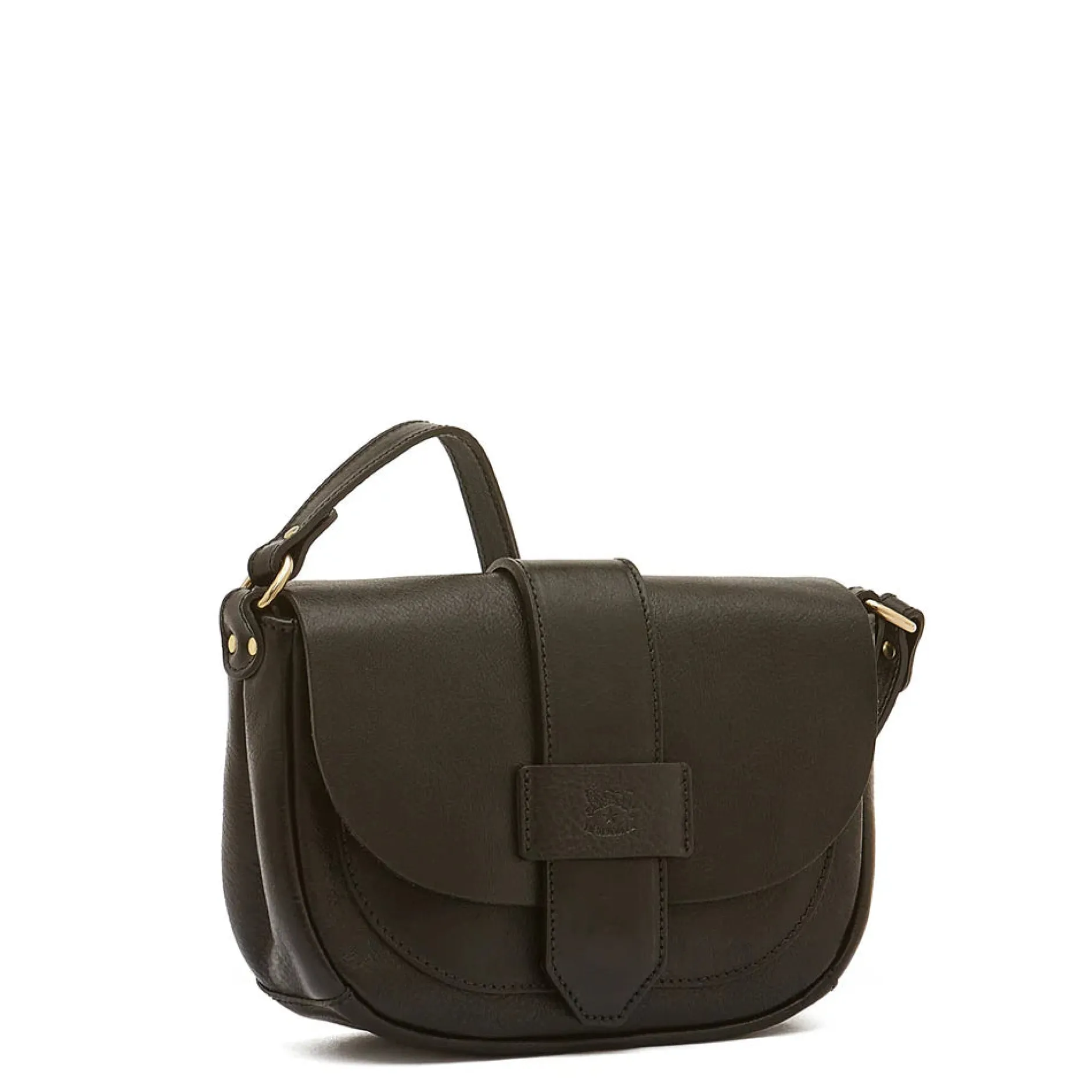 fausta_small_crossbody_bl_2.webp Bags | Il Bisonte Fausta Small Crossbody Black with Brass Hardware