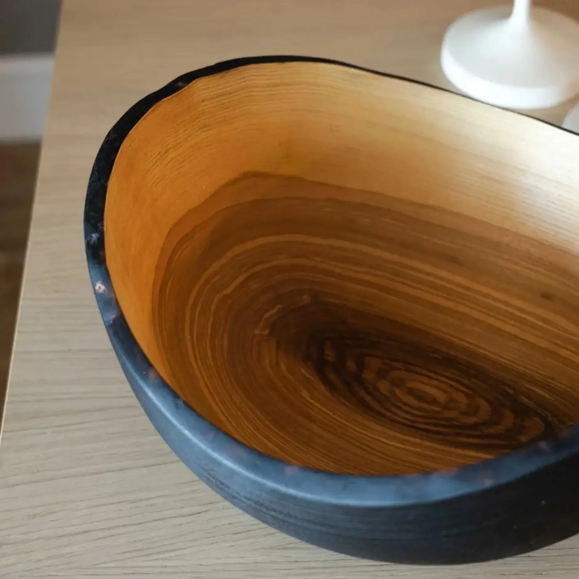 handcarved_ebonized_oblon_0.webp Home Decor | Pillows | Thistle Hill Hand-Carved Ebonized Oblong Ash Fruit Bowl