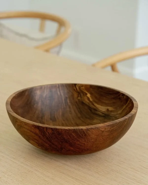 Home Decor | Pillows | Thistle Hill Hand-Carved Large Walnut Wood Bowl