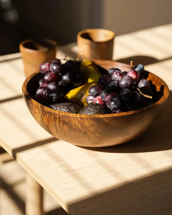 Home Decor | Pillows | Thistle Hill Hand-Carved Large Walnut Wood Bowl