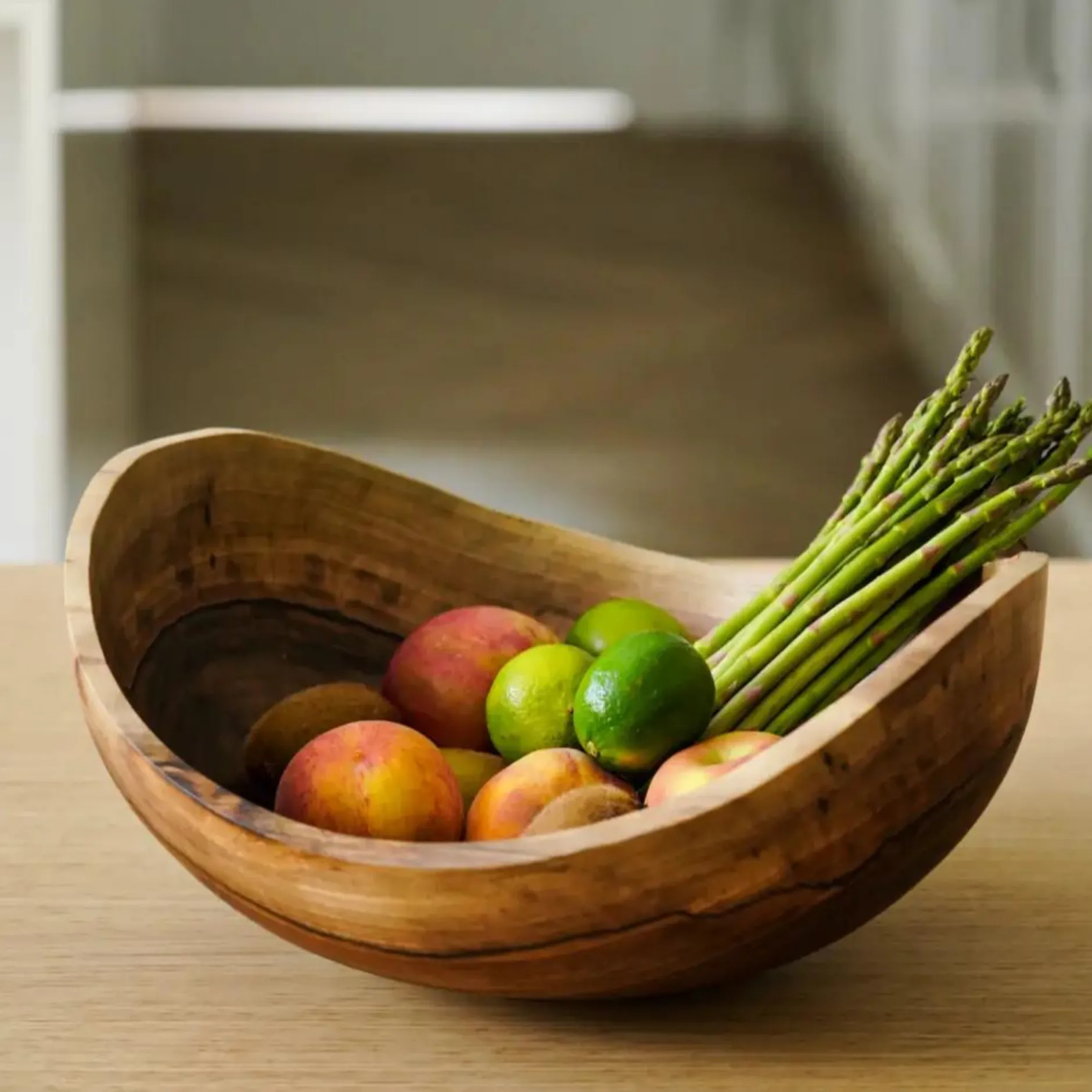 handcarved_oblong_walnut__0.webp Home Decor | Pillows | Thistle Hill Hand-Carved Oblong Walnut Fruit Bowl