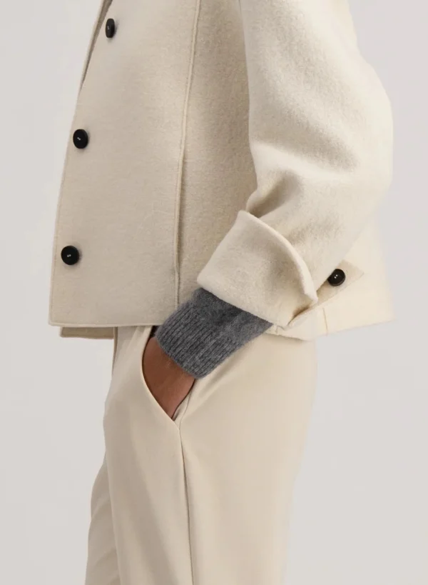 Outerwear | Harris Wharf London Cropped Coach Jacket Boiled Wool Natural Off White