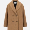 Outerwear | Harris Wharf London Shawl Collar D. B. Jacket Boucle Teddy Brown