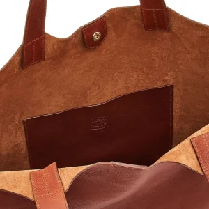Bags | Il Bisonte Le Laudi Tote Bag in Vintage Leather Dark Brown Seppia