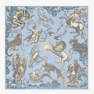 Scarves | Inoui Editions Square 130 Astrologie Light Blue