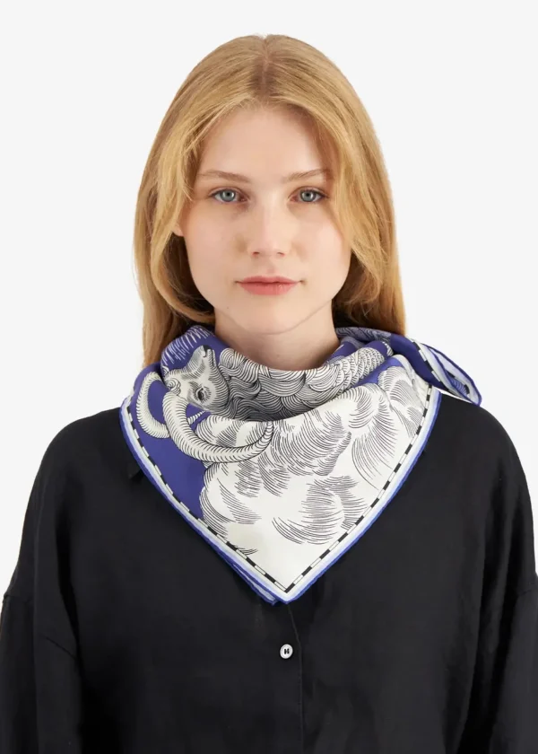 Scarves | Inoui Editions Square 65 Astro Capricornus Blue