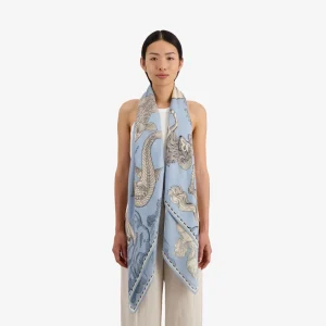 Scarves | Inoui Editions Square 130 Astrologie Light Blue