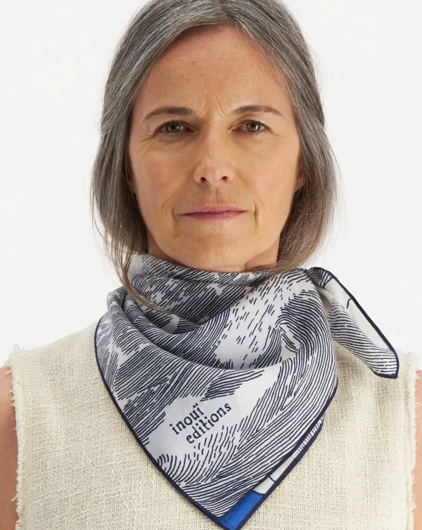 Scarves | Inoui Editions Square 65 Oceanique Blue